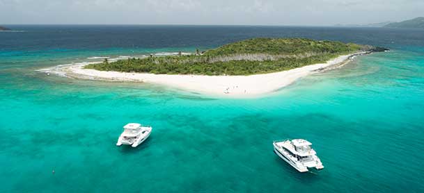 Aerial view of Sandy Spit Sandy Cay