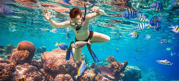 man snorkeling