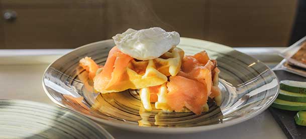 Waffle breakfast on MarineMax 545 - Grace 