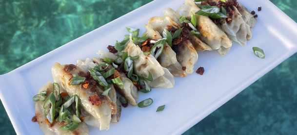 Vegetable and Pork Gyoza with Dipping Sauce