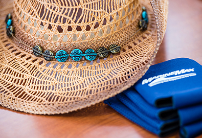Hat and coozie for Vacation