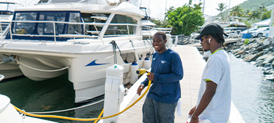 Marine Technicians on a dock