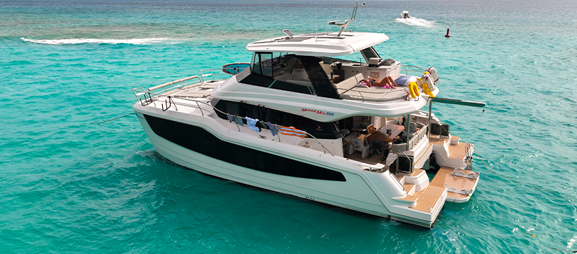 A MarineMax charter out on the water in Jost Van Dyke